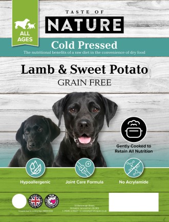 Taste of Nature Lamb & Sweet Potato (Cold Pressed) 12kg